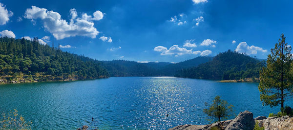 Panoramic view of lake against sky