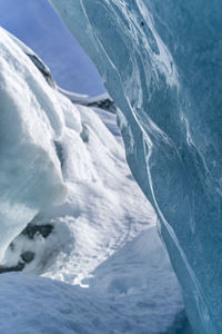 Aerial view of frozen landscape