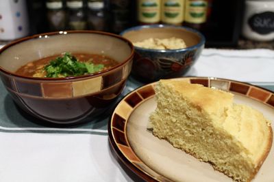 Close-up of served food