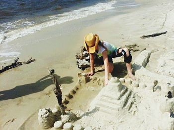 Woman standing on beach