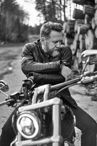 Man riding motorcycle