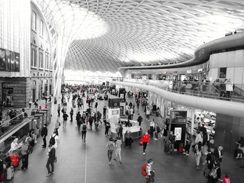 High angle view of people at airport