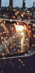 Close-up of wet glass