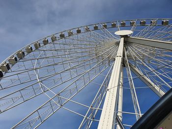 Low angle view of ferris wheel against sky