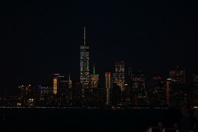 City lit up at night