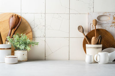 Potted plant on table