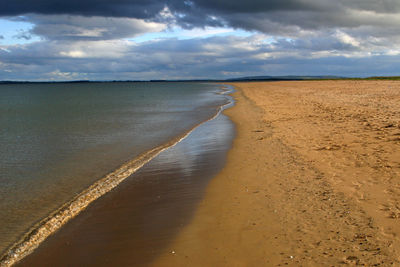 Scenic view of beach against sky