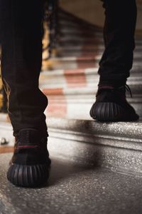 Low section of man on steps