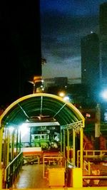 Illuminated lamp at night