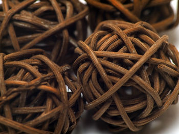 Close-up of wicker basket