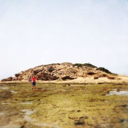 Scenic view of landscape against clear sky
