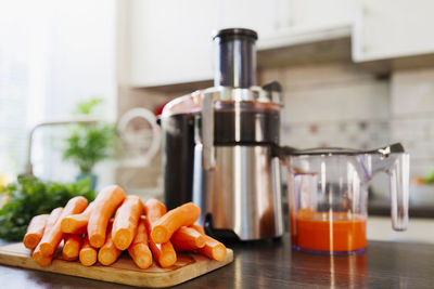 Close-up of food on table