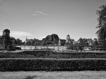 Old ruins of temple against sky