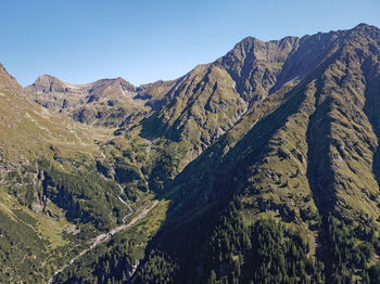 Scenic view of mountains against clear sky