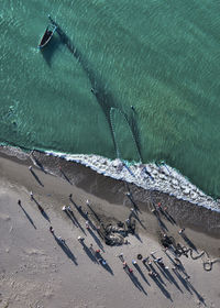 High angle view of beach