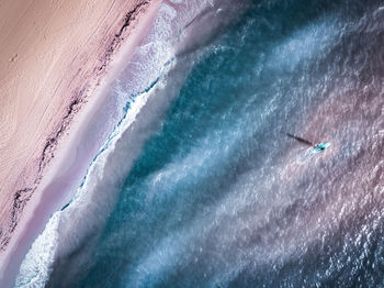 High angle view of person in sea