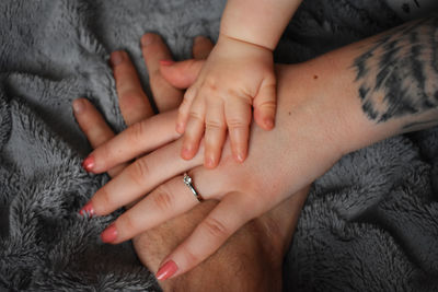 Close-up of baby hands