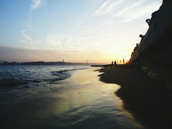 Scenic view of beach during sunset