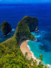 High angle view of island in sea