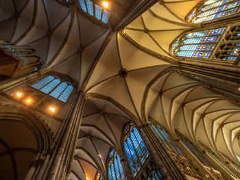 Low angle view of ceiling in cathedral