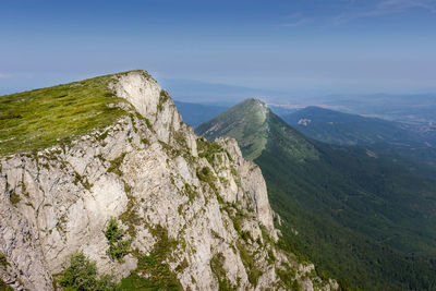 Scenic view of rocky mountains against sky