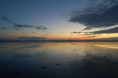 Scenic view of sea at sunset