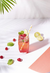 Close-up of fruits served on table