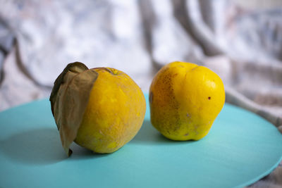 Close-up of fruits on table