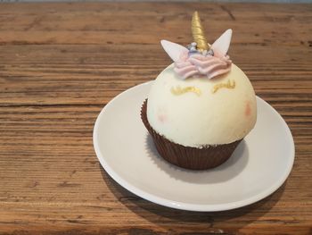 Close-up of cupcakes on table