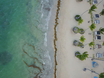 High angle view of beach