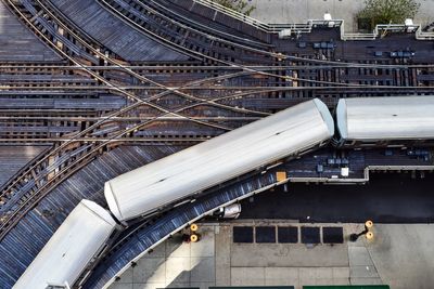 Elevated commuter train tracks