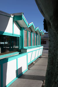 Exterior of building against clear blue sky