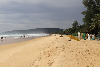 Scenic view of beach against sky