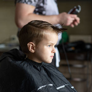 Portrait of boy looking away