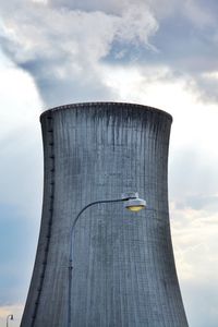 Low angle view of water tower against sky