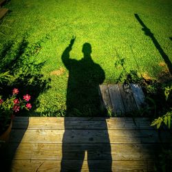 Shadow of man on ground