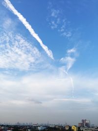 View of cityscape against cloudy sky