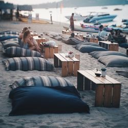 Woman lying on beach