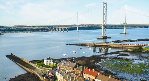 High angle view of bridge over river