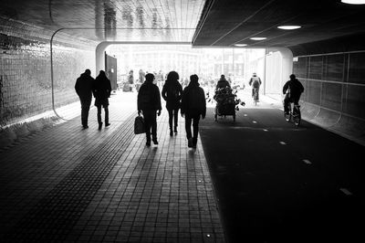 People walking on road