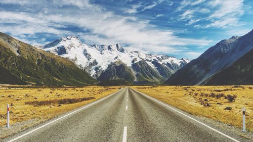 Country road passing through mountains