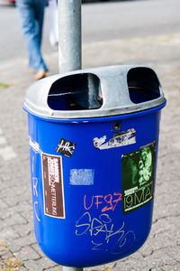 Close-up of garbage bin