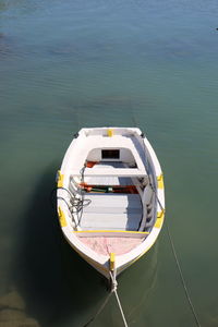 High angle view of boat in river