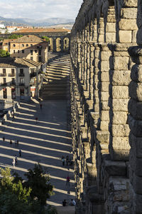 High angle view of staircase of building