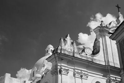 Low angle view of buildings against sky