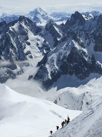 Scenic view of snowcapped mountains - mont blanc chamonix