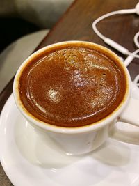 Close-up of coffee on table