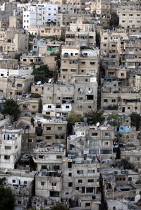 Aerial view of buildings in town