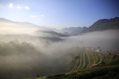 Scenic view of mountains against sky