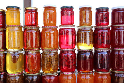 Full frame shot of bottles